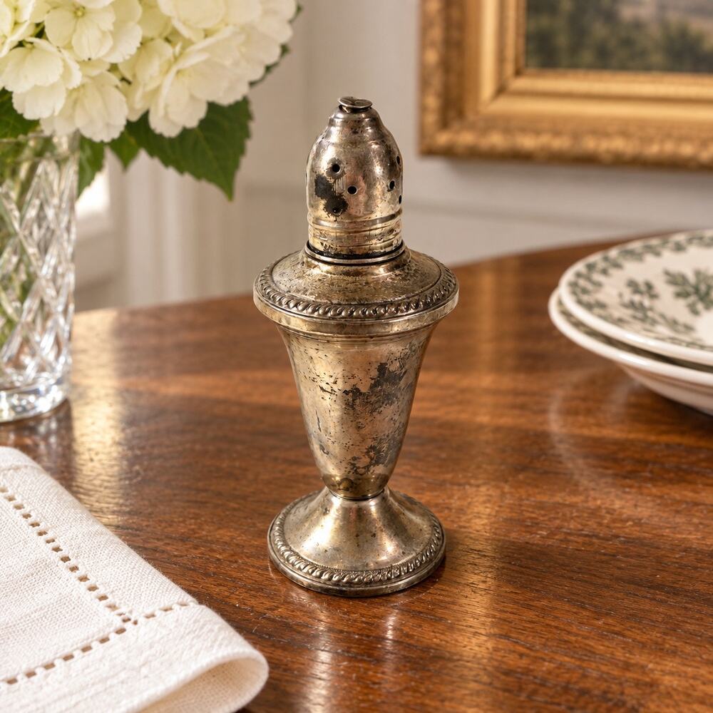 Duchin Creation Silver Weighted Vintage Pedestal Pepper Shaker